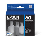 Epson® – Cartouches d'encre noire T060120-D2, paquet double-Le système d’impression Epson est conçu pour être utilisé exclusivement avec les cartouches d’origine Epson. L’utilisation d’encres non authentiques pourrait entraîner des dommages qui ne sont pas couverts par la garantie limitée de l’imprimante.
