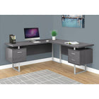 Monarch Specialties - 7306 Bureau 70 po - Gris Cote Droit Ou Gauche-Le dessus de bureau flottante extra-large libère le dessus des unités de rangement pour les utiliser comme surfaces supplémentaires