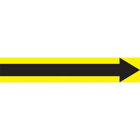 Accuform Signs - Étiquettes Autocollantes Pour Tuyaux, 8po La X 1po H, Dia Du Tuyau 3/4po - 1-1/4po, Noir Sur Jaune, paquet de 4-Couleurs Noir sur jaune