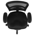 Flash Furniture Chaise de dessinateur ergonomique en maille noire à dossier mi-hauteur,  cadre noir-Réglage pneumatique de la hauteur du siège