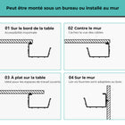 ShoppingAll - Chemin de câbles sous le bureau - Noir - Lot de 4-8