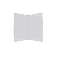 Diviseur de table à 4 voies Mark Maker - 36" L x 36" L x 23,5" H - Acrylique transparent 1/4" - Pas de traversées-Distanciation sociale jusqu'à 4 personnes
