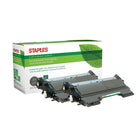Staples Sustainable Earth – Cartouche de toner noir laser remise à neuf Brother TN450, haut rendement, paquet de 2-Cartouches de toner noir offrent des résultats de qualité professionnelle et un fonctionnement d'impression uniforme