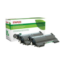 Staples Sustainable Earth – Cartouche de toner noir laser remise à neuf Brother TN450, haut rendement, paquet de 2-Cartouches de toner noir offrent des résultats de qualité professionnelle et un fonctionnement d'impression uniforme