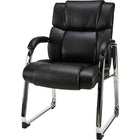 Staples – Fauteuil d'invité Sonada, noir-Siège et dossier en cuir reconstitué avec accents chromés élégants