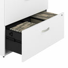 Bush Business Furniture - Classeur lateral à 2 tiroirs Studio A - assemble - blanc-Le classeur comprend une serrure qui verrouille les deux tiroirs pour proteger l'information sensible