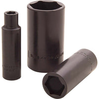 Gray Tools – Douille pour clé à choc, 6 pans, profonde, à prise 1 3/8 x 1/2 po, noir-Taille : 1 3/8 po