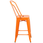 Flash Furniture – Tabouret de comptoir en métal, intérieur/extérieur, hauteur de 24 po, orange (CH3132024GBOR)-S'empile jusqu'à 8 chaises de hauteur