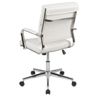 Flash Furniture Chaise De Bureau Pivotante Exécutive Leathersoft Panel-Blanc (BT20595M2WH)-Siège rembourré avec mousse ignifuge CAL 117
