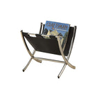 Monarch Specialties - 2034 Support Magazine - Simili-Cuir Noir/Metal Chrome-Porte-revues, métal chromé et similicuir noir, style tendance
