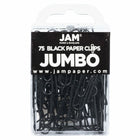JAM PAPER - Trombone Geant Colore 2", Noir, 2 Paquets de 75-La couleur noire