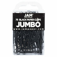 JAM PAPER - Trombone Geant Colore 2", Noir, 2 Paquets de 75-La couleur noire