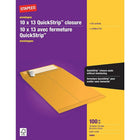 Staples - Enveloppes kraft pour catalogue avec fermeture QuickStrip, 10 x 13 po, 24lb, brun, boîte de 100-Idéales pour l'envoi de catalogues, livrets, brochures et documents de plusieurs pages