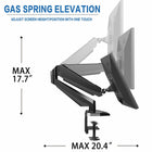 ShoppingAll - Support de montage pour deux moniteurs avec 2 bras pivotants - noir-Les bras réglables peuvent s'incliner de +90° à -85°, pivoter de ±90° et effectuer une rotation de 360°. Le passage d'un écran en position paysage à un écran en position portrait devient facile.