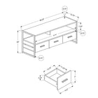 Monarch Specialties - 2617 Meuble Tv - 48 po L/Gris/Metal Noir-Monarch Specialties est un chef de file du meuble et de la decoration interieure, developpant des produits qui offrent une valeur et un style exceptionnels depuis plus de 50 ans; votre achat sera bien emballe pour la protection et pour faciliter la livraison en temps opportun