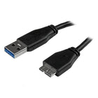 StarTech ® Câble mince Micro USB 3.0, 2 m (6 pi)-Câble USB mince et flexible pour une installation pratique et un minimum d’encombrement - placez votre disque dur externe où vous le souhaitez sur votre bureau