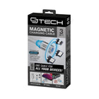 CJ Tech - Câble de charge universel magnétique de Micro USB, Type C et Lightning Non MFI 6 pi - Blanc-Cela évite d'avoir à transporter 3 câbles différents car les 3 embouts sont inclus à l'intérieur