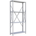 Metalware – Étagère sans boulons RK205, 4 tablettes, 36 x 12 x 76 po, gris pâle-Système de tablettes ajustables offrant un espace de rangement solide, mais économique qui convient à vos besoins