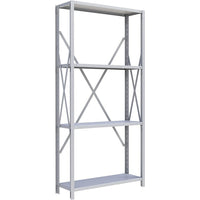 Metalware – Étagère sans boulons RK205, 4 tablettes, 36 x 12 x 76 po, gris pâle-Système de tablettes ajustables offrant un espace de rangement solide, mais économique qui convient à vos besoins