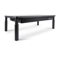 Allsop - Support Metal Art pour moniteur à hauteur réglable à trois niveaux avec tiroir - Noir-Pieds télescopiques avec trois réglages de hauteur (4.13 pouces, 5.0 pouces et 5.75 pouces)