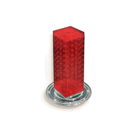 Azar Displays – Présentoir rotatif de comptoir à panneaux perforés sur 4 côtés, 12 x 4 x 4 (po), rouge (700220-RED)-Les quatre panneaux perforés s’emboîtent et reposent sur une base rotative en plastique transparent de 9 pouces de diamètre