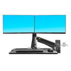Support de bureau debout mural pour deux écrans de 22-27 po avec port USB de North Bayou MC402AB, Noir-Compatibilité: 22 à 27 po (x2)