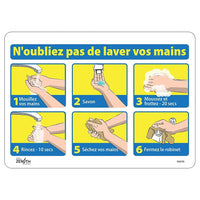 Zenith - Enseigne avec pictogramme - N'oubliez pas de lavez vos mains - 10" x 14" - Vinyle Adhésif-N'oubliez pas de lavez vos main