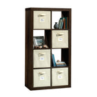 Sauder Stow-away 8 Cube Organisateur - 57.87" H - Finition Smoked Oak (421547)-57.87"H x 30.91"W x 15.39"D