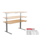 DecentLiving - Bureau assis/debout - 72 L  x 30 W po - érable massif-Provenant du bois de la forêt nord-américaine locale