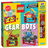 Robots animés LEGO Klutz-Comprend : un livre de 64 pages rempli d’idées pour s’inspirer, 62 blocs LEGO® et 12 feuilles de carton.