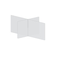 Diviseur de table Mark Maker à 4 voies - 47,5" L x 31,5" L x 23,5" H - Acrylique transparent 1/4" - Pas de traversées-Distanciation sociale jusqu'à 4 personnes