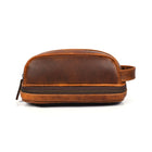 Tolredo Poseidon Leather Toiletry Bag - Brown-Dimensions: 9 x 5 x 4.25 pouces