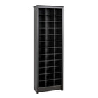 Prepac – Armoire compacte pour souliers, noir-Fini en stratifié noir intense durable