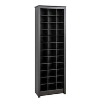 Prepac – Armoire compacte pour souliers, noir-Fini en stratifié noir intense durable