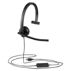 Logitech - Casque mono H570e-Fabriquées dans des matériaux de haute qualité, les oreillettes en similicuir restent confortables même en cas d'utilisation prolongée. Les oreillettes sont très faciles à nettoyer et à remplacer