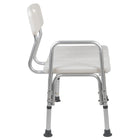 Flash Furniture Banc De Transfert De Bain Et Douche Réglable série HERCULES-Blanc (DCHY3510LWH)-L'arrière fournit un soutien au repos et s'installe de chaque côté