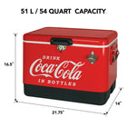 Coffre à glace Coca-Cola, 54 L-Base, couvercle et doublure faciles à nettoyer