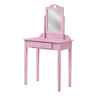 Monarch Specialties - 3328 Vanité - Bureau - Organisateur - Mettre La Table - Bois - Rose-Style contemporain au fini rose lisse ajoute du charme à la chambre d'une fille