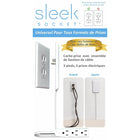 Sleek Socket - 3 pi cache-prise ultra mince avec extension à 3 prises-Cordon de 3 pieds