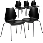 Flash Furniture - Chaise empilable noire de la série HERCULES d’une capacité de 770 lb avec soutien lombaire et cadre argenté-Capacité de poids de 770 lb