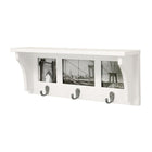 nexxt – Étagère murale Riley FN00397-3INT et cadres, 3 crochets, 18,5 x 7 po, pour 2 photos de 4 x 4 po et 1 de 4 x 6 po, blanc-Aucun assemblage requis ; facile à accrocher à l'aide des trous de serrure à l'arrière