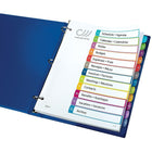 Avery − Intercalaires Ready Index 1 à 12 avec table des matières pour imprimantes laser et jet d’encre − 12 onglets − multicolores-Feuille de table des matières recto verso et onglets pouvant être utilisés en format vertical ou horizontal