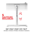 AnthroDesk - Plateau de table ajustable - Gris-Bordure de sécurité pour éviter les glissements