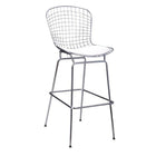 Nicer Furniture - tabouret de comptoir à structure métallique chromée Bertoia - blanc - paquet de 2-Assise et base en tiges d'acier soudées