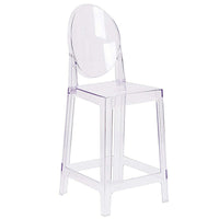Nicer Furniture - tabouret de comptoir fantôme moderne - transparent-Conception profilée du siège et du dossier