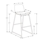 Monarch Specialties - 7750 Tabouret De Bar - Simili-Cuir Blanc/Metal Blanc-Dimensions du produit: 18 pouces L x 22 pouces P x 39,75 pouces H