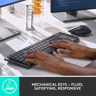 Logitech - MX Mechanical Clavier Sans Fil Rétroéclairé Performant - Commutateurs Cliquables-Touches Basses, Plus de Confort: Un clavier conçu pour une précision sans effort avec une taille standard et des touches mécaniques basses pour de meilleures ergonomies