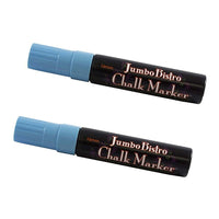 JAM Paper Marqueurs de craie effaçables à pointe géant, Bleu baby, 2/paquet (526481BBa)-Couleur :  Bleu baby