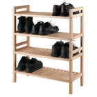Winsome – Ensemble de support à chaussures Mercury, 2 pièces empilables, naturel (81429)-Dimensions (po) : 27,8 larg. x 11,5 prof. x 25,9 haut.