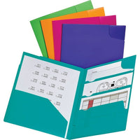 Oxford® - Chemises de classement Divide It Up® à 4 pochettes, format lettre, 5/paquet-Quatre pochettes dans chaque chemise (3 à droite; 1 à gauche) qui acceptent de multiples documents ou pour diviser de gros documents